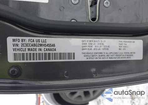 2021 Chrysler 300 300S из США, поврежденный, VIN 2C3CCABG2MH545546